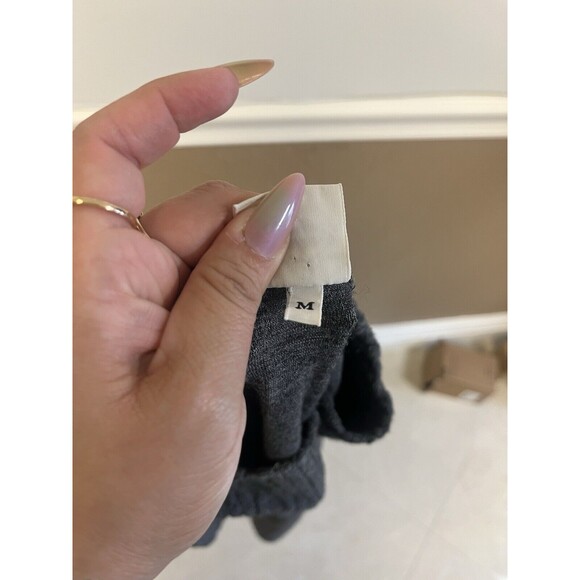 Benetton long sweater dress Womens M Gray Knit wool blend Crew‎ Neck Cozy Prep - Picture 4 of 5